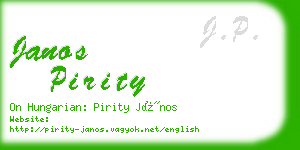 janos pirity business card